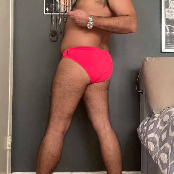 N2N Bodywear MS Monterey Sport Size L Hot Coral Mens Drawstring Bikini Swim Suit - Picture 9 of 16